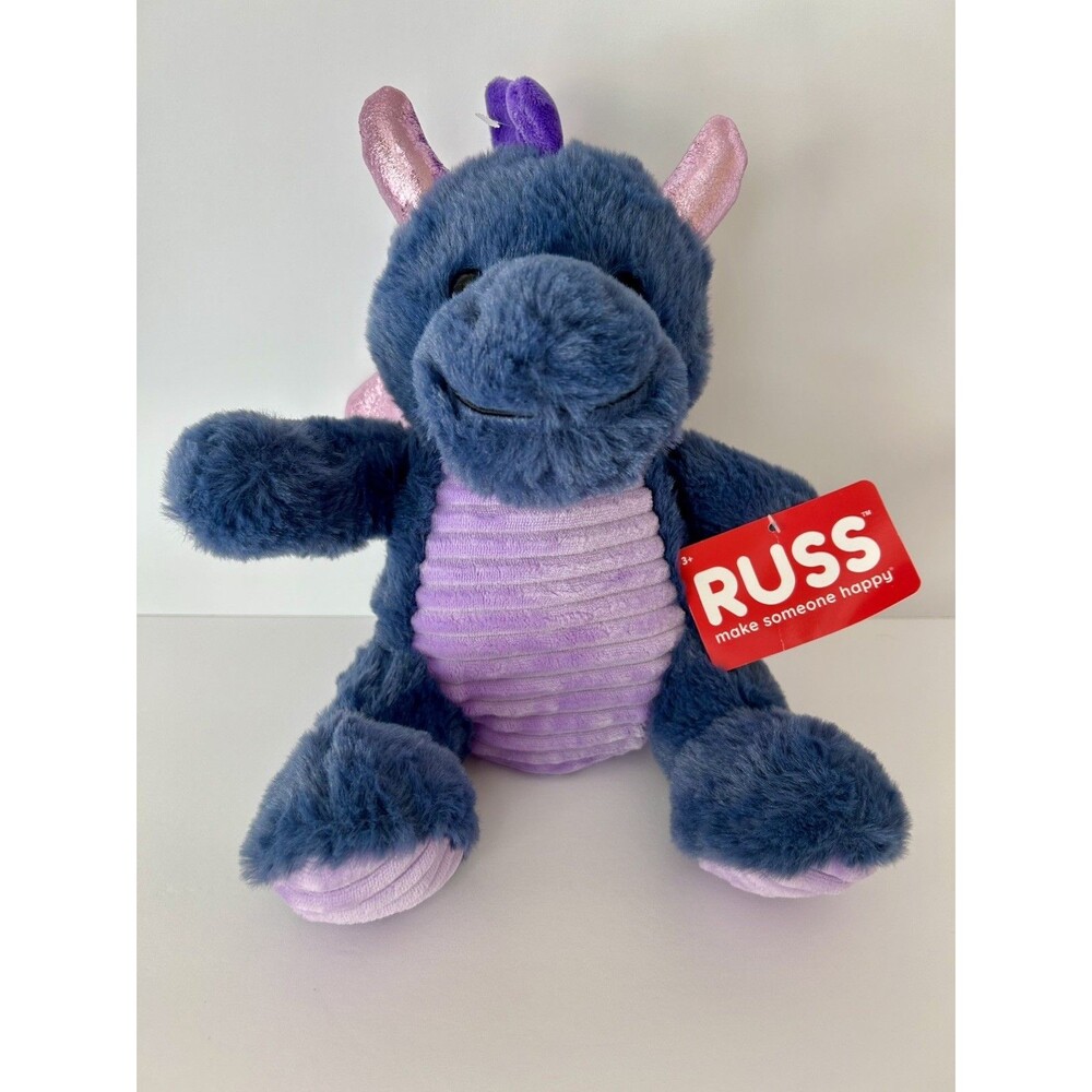RUSS DRAGON Blue w/Purple features bnwt 2024 w/purple foiled wings/horn